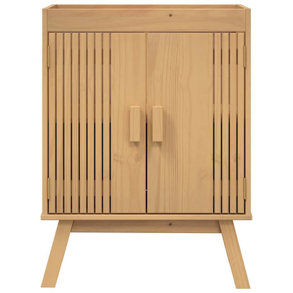Bathroom Furniture Set with Door 3 pcs Brown 114 x 43 x 73.5 cm