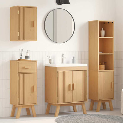 Bathroom Furniture Set with Door 4 pcs Brown 114 x 43 x 73.5 cm