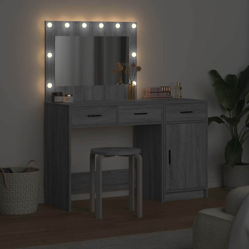 Dressing Table 2 pcs Grey 40 x 41 x 75 cm Engineered wood