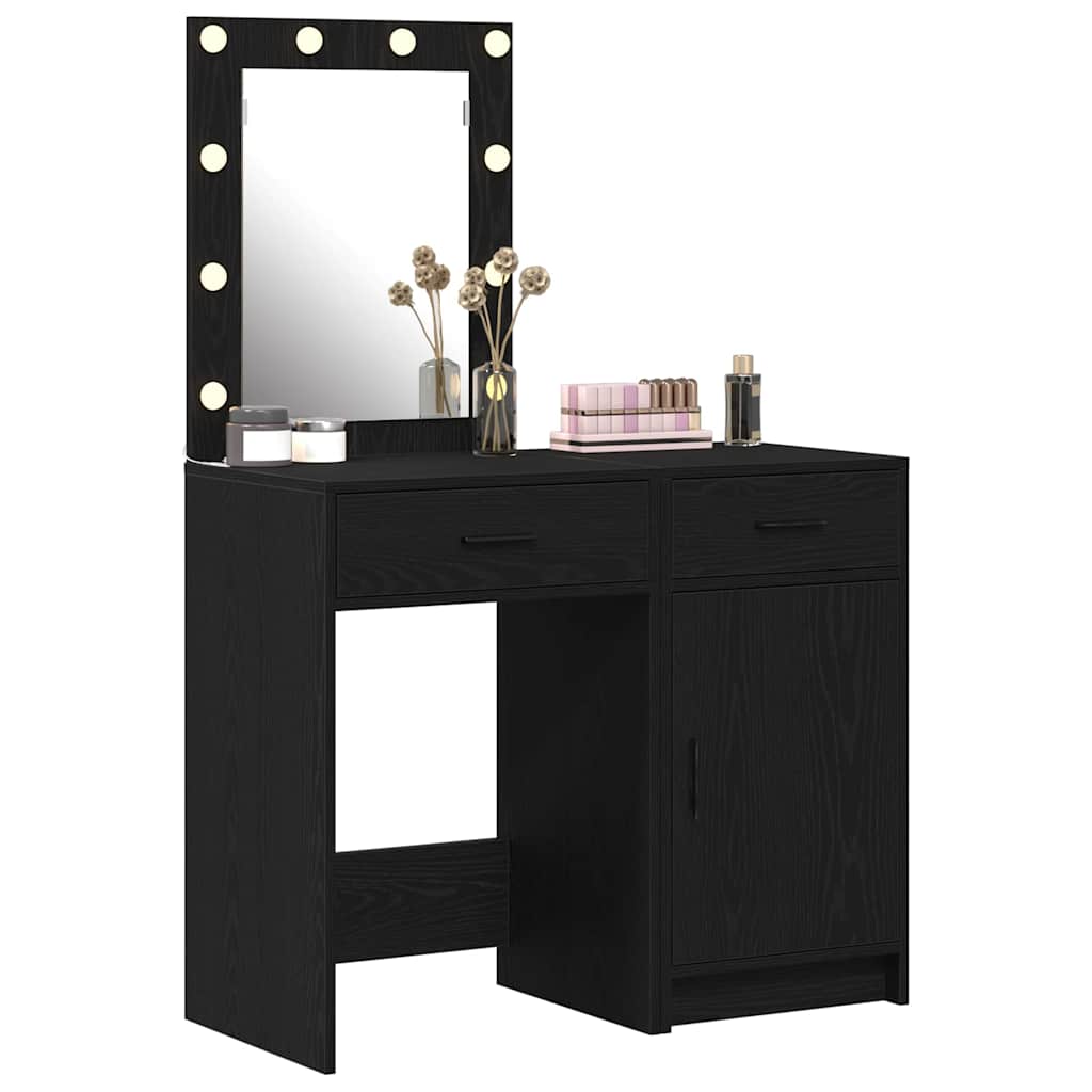 Dressing Table 2 pcs Black 50 x 41 x 135 cm Engineered wood