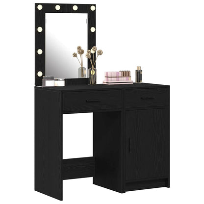 Dressing Table 2 pcs Black 50 x 41 x 135 cm Engineered wood