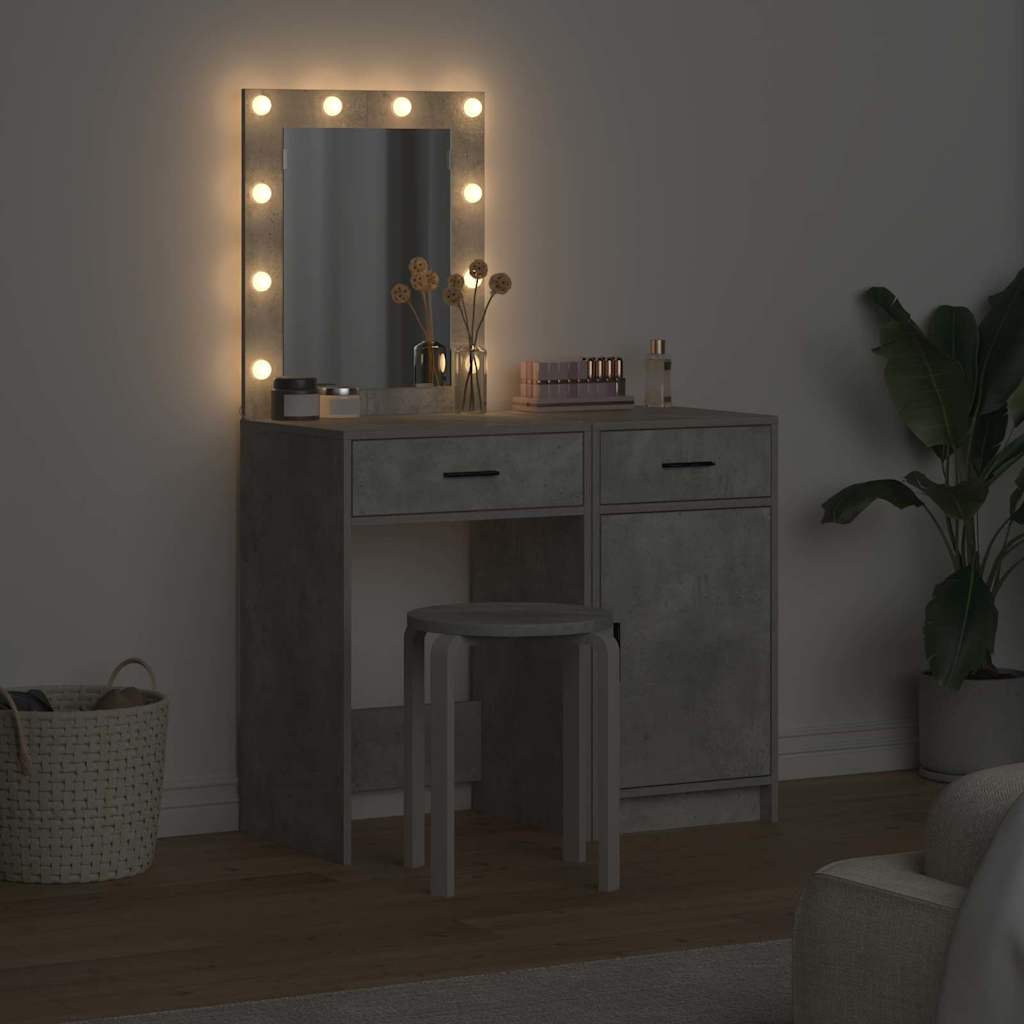 Dressing Table 2 pcs Grey 50 x 41 x 135 cm Engineered wood