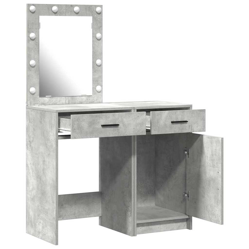 Dressing Table 2 pcs Grey 50 x 41 x 135 cm Engineered wood
