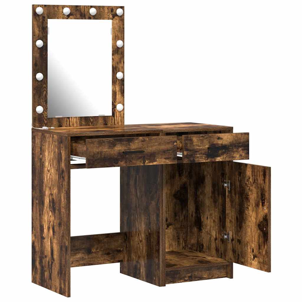 Dressing Table 2 pcs Brown 50 x 41 x 135 cm Engineered wood