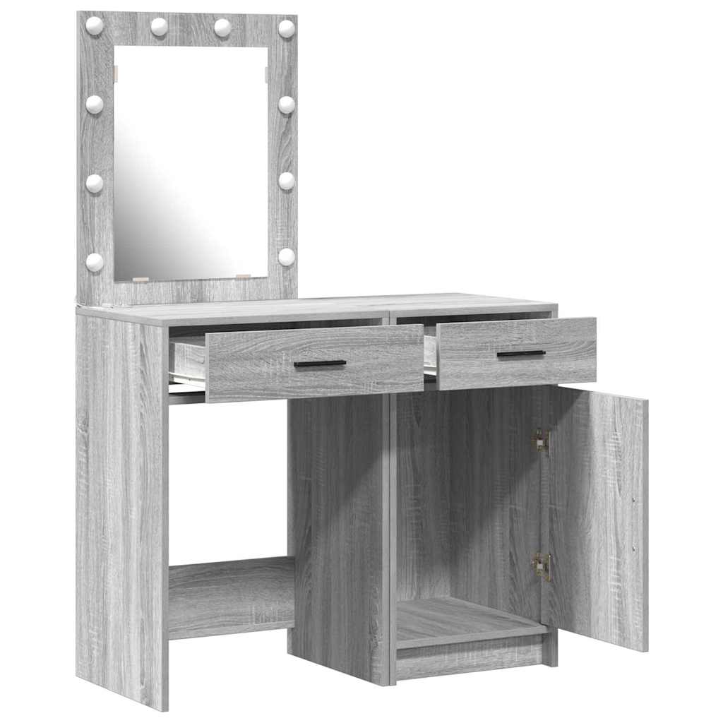 Dressing Table 2 pcs Grey 50 x 41 x 135 cm Engineered wood