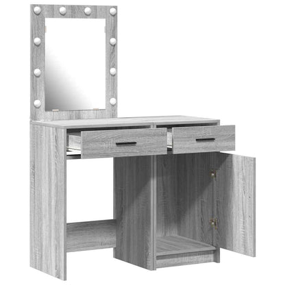 Dressing Table 2 pcs Grey 50 x 41 x 135 cm Engineered wood