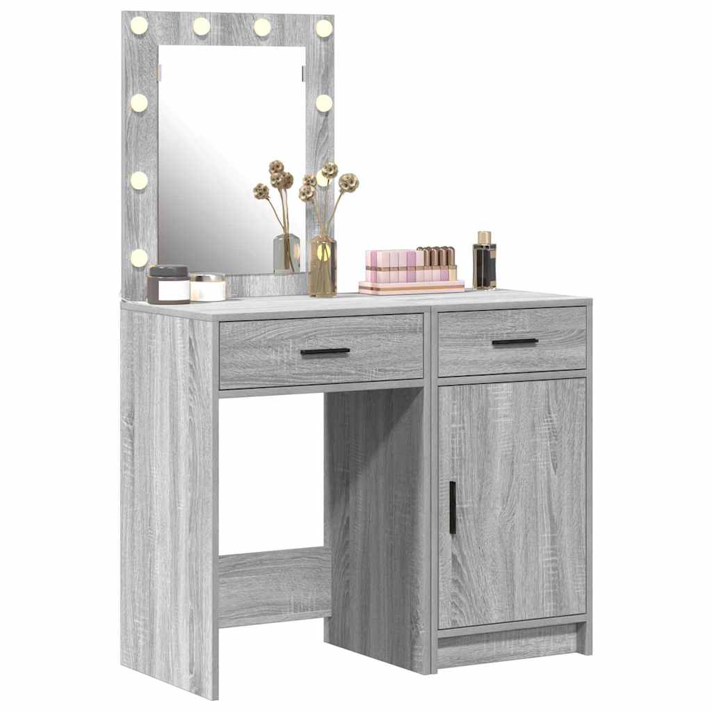 Dressing Table 2 pcs Grey 50 x 41 x 135 cm Engineered wood