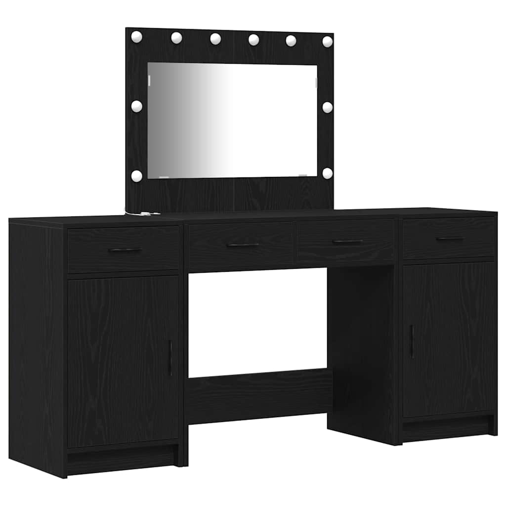 Dressing Table 3 pcs Black 40 x 41 x 75 cm Engineered wood