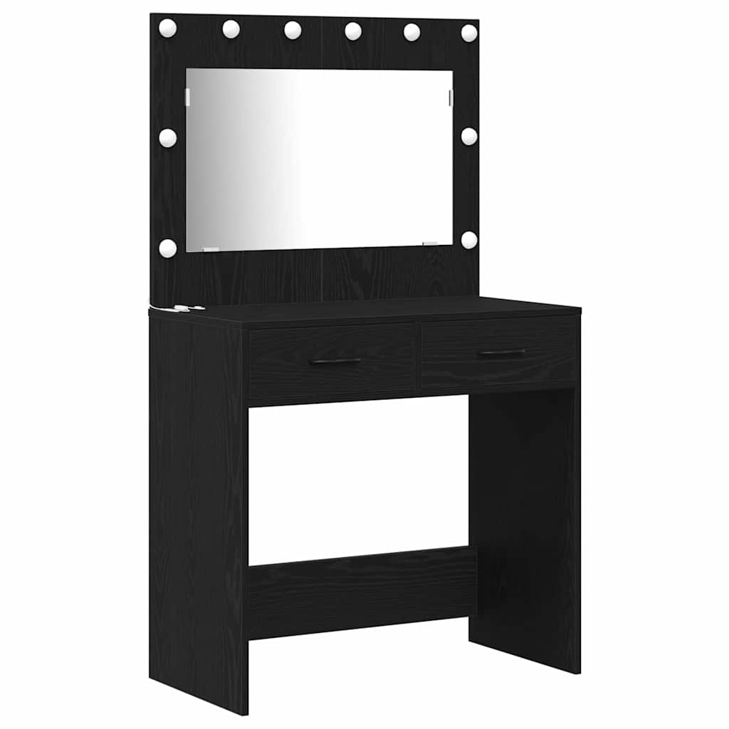 Dressing Table 3 pcs Black 40 x 41 x 75 cm Engineered wood