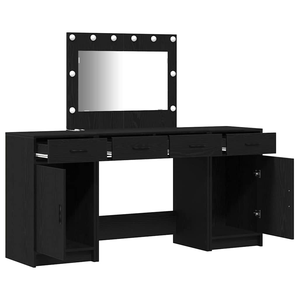 Dressing Table 3 pcs Black 40 x 41 x 75 cm Engineered wood