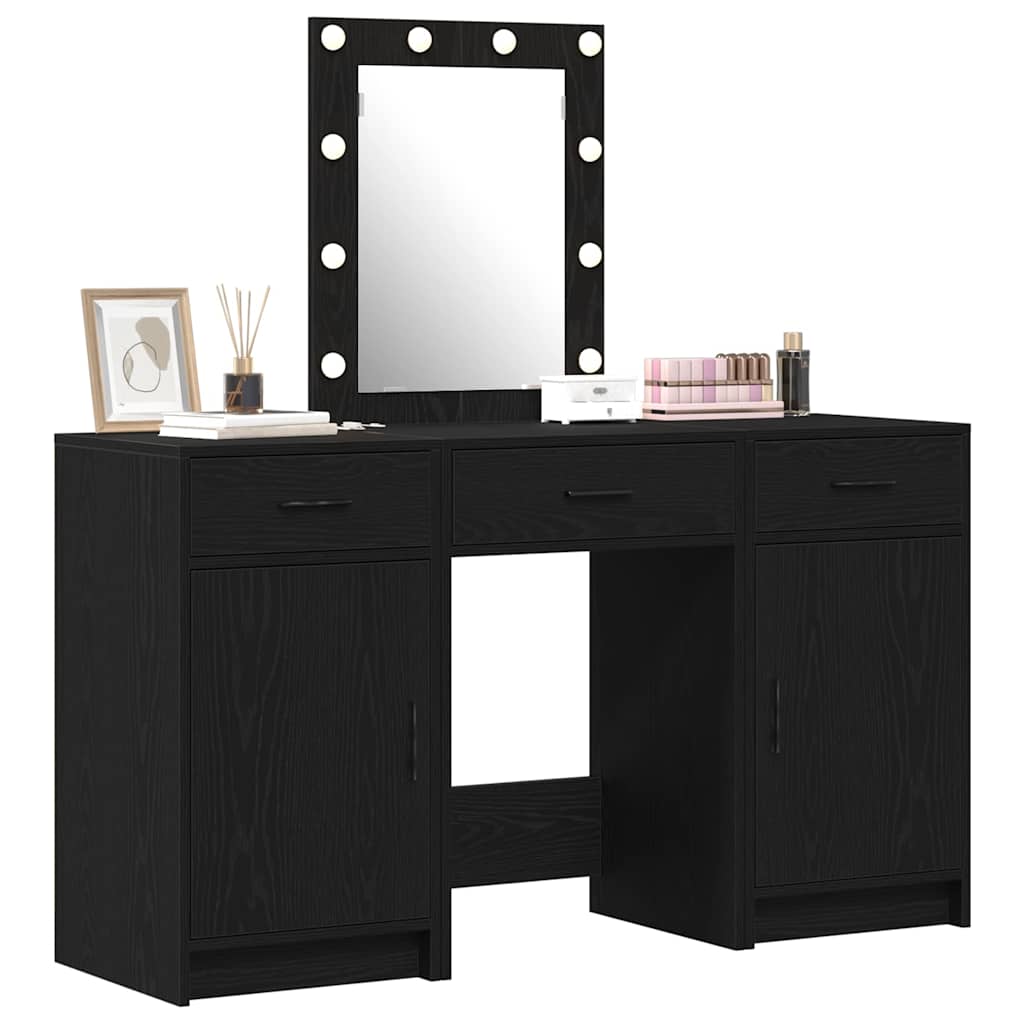 Dressing Table with Door Black 50 x 41 x 135 cm Engineered wood