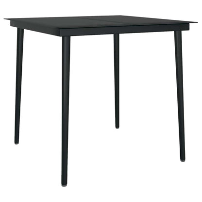 3 Piece Garden Dining Set Black Poly Rattan Glass