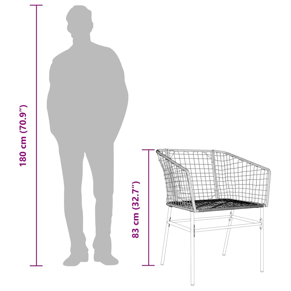 7 Piece Garden Dining Set Black Poly Rattan Glass