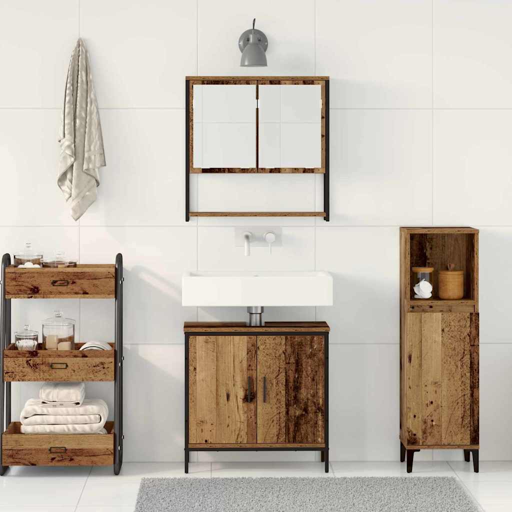 Bathroom Furniture Set with Storage 2 pcs Brown 60 x 30 x 60 cm