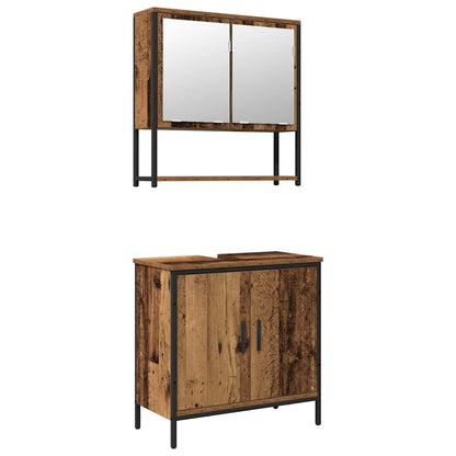 Bathroom Furniture Set with Storage 2 pcs Brown 60 x 30 x 60 cm