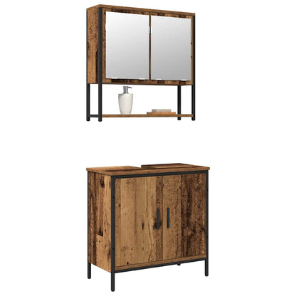 Bathroom Furniture Set with Storage 2 pcs Brown 60 x 30 x 60 cm