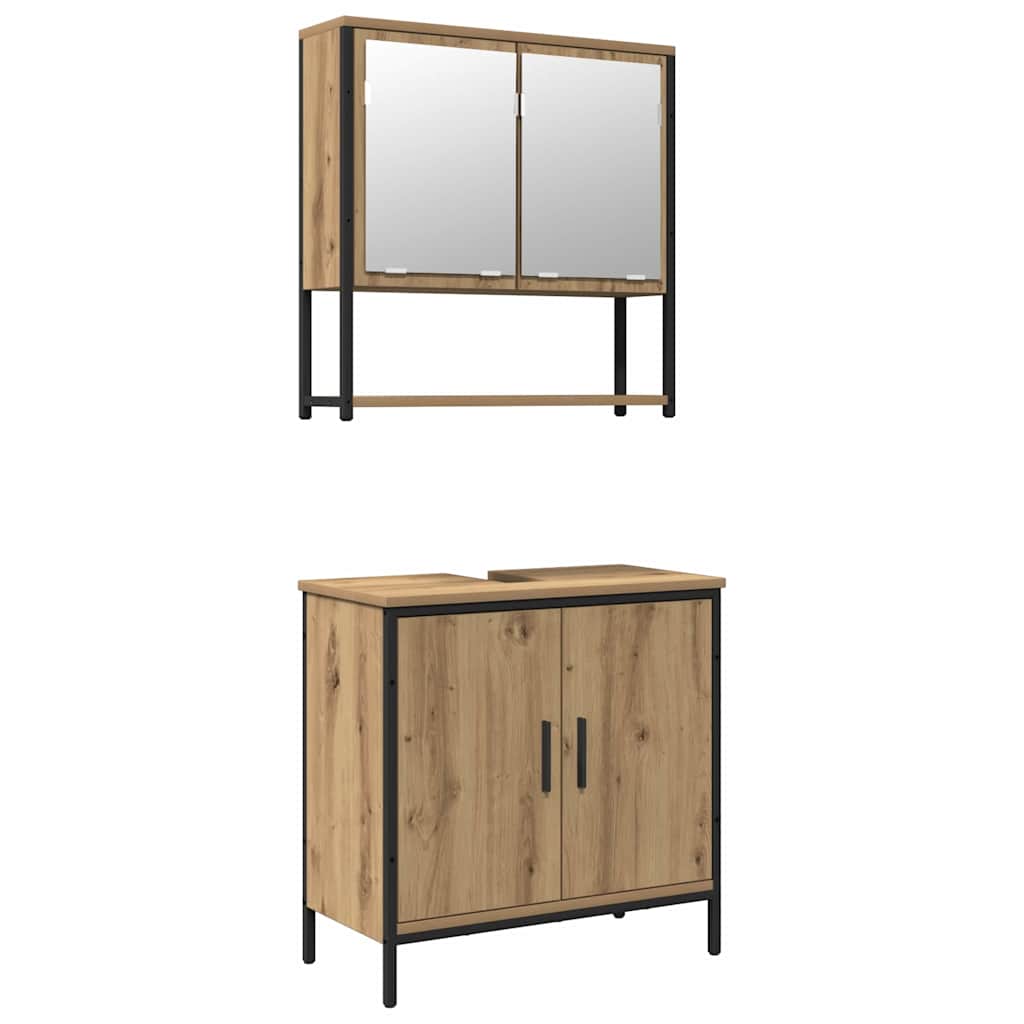 Bathroom Furniture Set with Storage 2 pcs Brown 60 x 30 x 60 cm