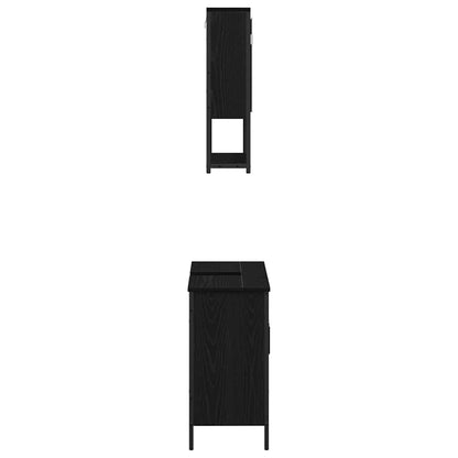 Bathroom Furniture Set with Storage 2 pcs Black 60 x 30 x 60 cm