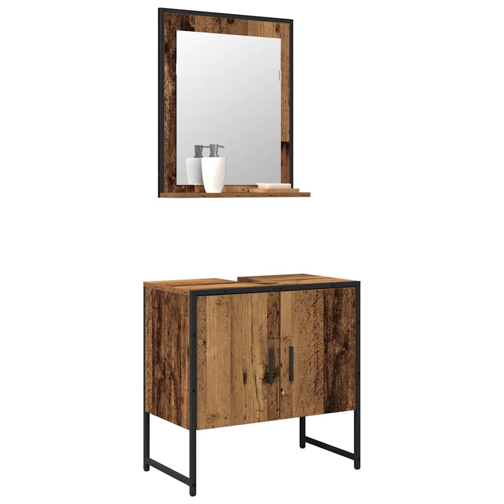 Bathroom Furniture Set with Storage 2 pcs Brown 60 x 33 x 60 cm