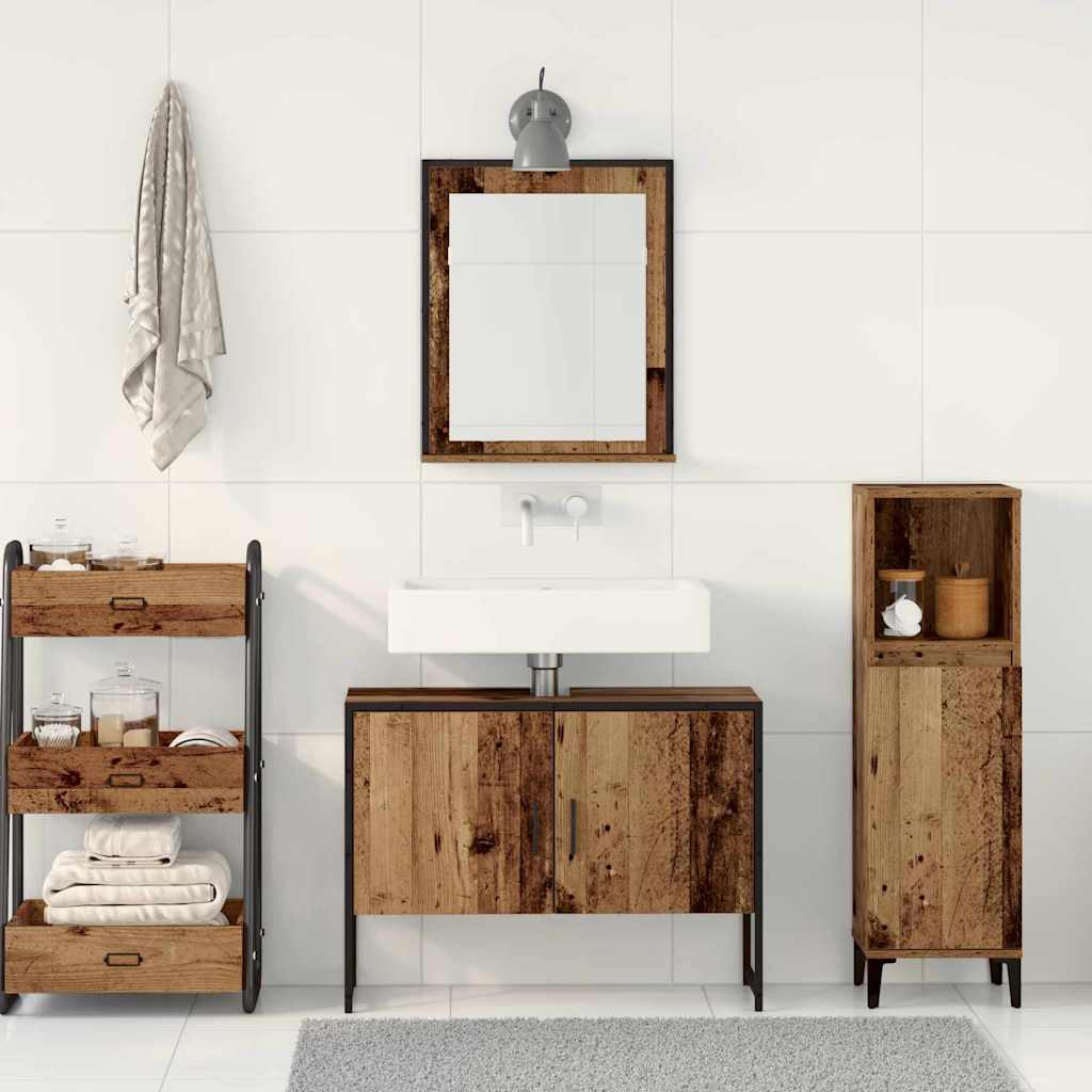 Bathroom Furniture Set with Storage 2 pcs Brown 80 x 33 x 60 cm