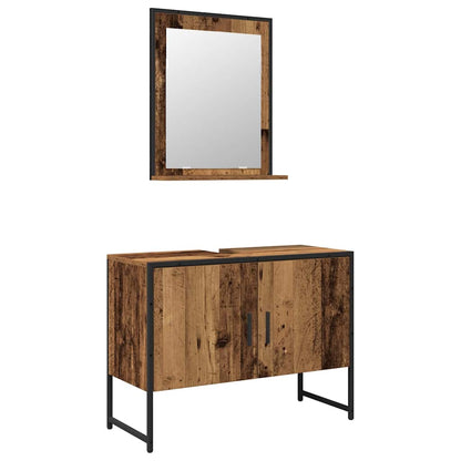 Bathroom Furniture Set with Storage 2 pcs Brown 80 x 33 x 60 cm