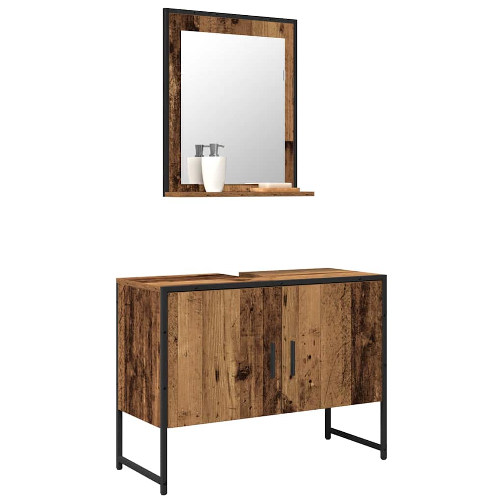 Bathroom Furniture Set with Storage 2 pcs Brown 80 x 33 x 60 cm