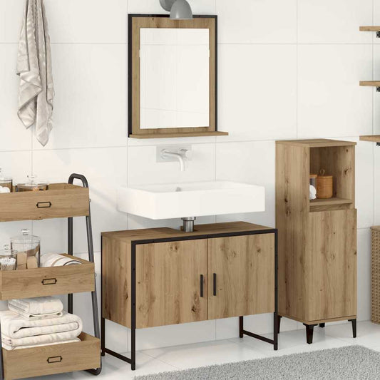 Bathroom Furniture Set with Storage 2 pcs Brown 80 x 33 x 60 cm