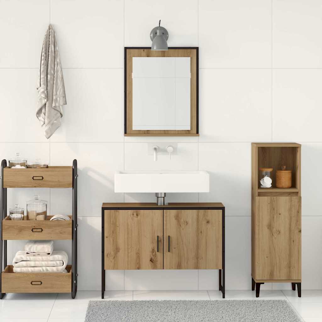 Bathroom Furniture Set with Storage 2 pcs Brown 80 x 33 x 60 cm