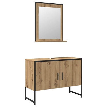 Bathroom Furniture Set with Storage 2 pcs Brown 80 x 33 x 60 cm