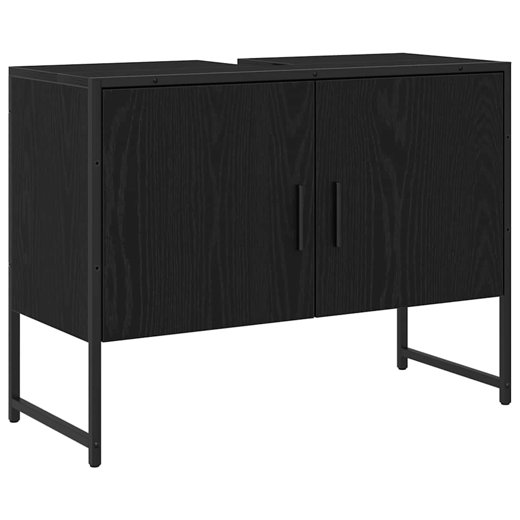Bathroom Furniture Set with Storage 2 pcs Black 80 x 33 x 60 cm