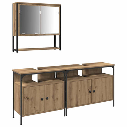 Bathroom Furniture Set with Storage 3 pcs Brown 80 x 30 x 60 cm