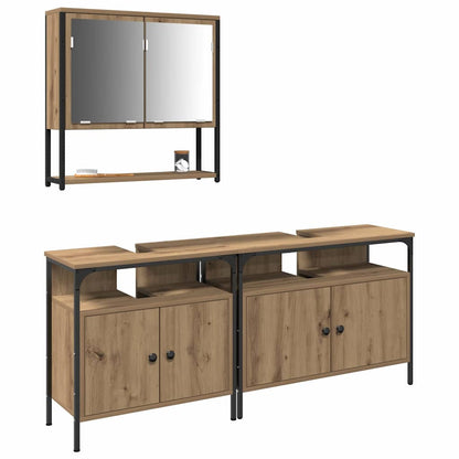 Bathroom Furniture Set with Storage 3 pcs Brown 80 x 30 x 60 cm