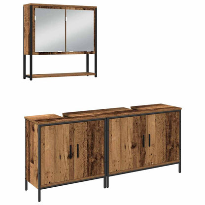 Bathroom Furniture Set with Storage 3 pcs Brown 80 x 30 x 44 cm