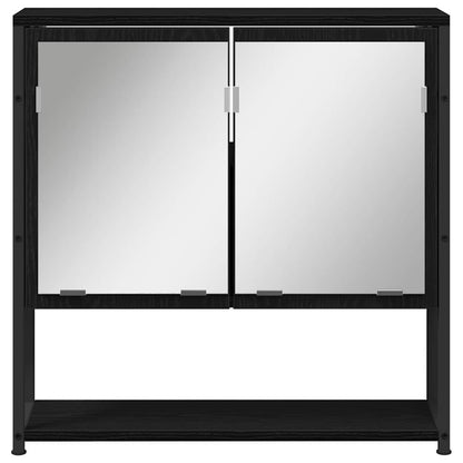Bathroom Furniture Set 3 pcs Black oak 33 x 33 x 185.5 cm