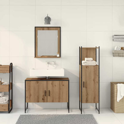 Bathroom Furniture Set with Door 3 pcs Brown 33 x 33 x 102.5 cm
