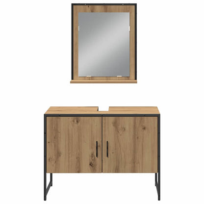 Bathroom Furniture Set with Door 3 pcs Brown 33 x 33 x 102.5 cm