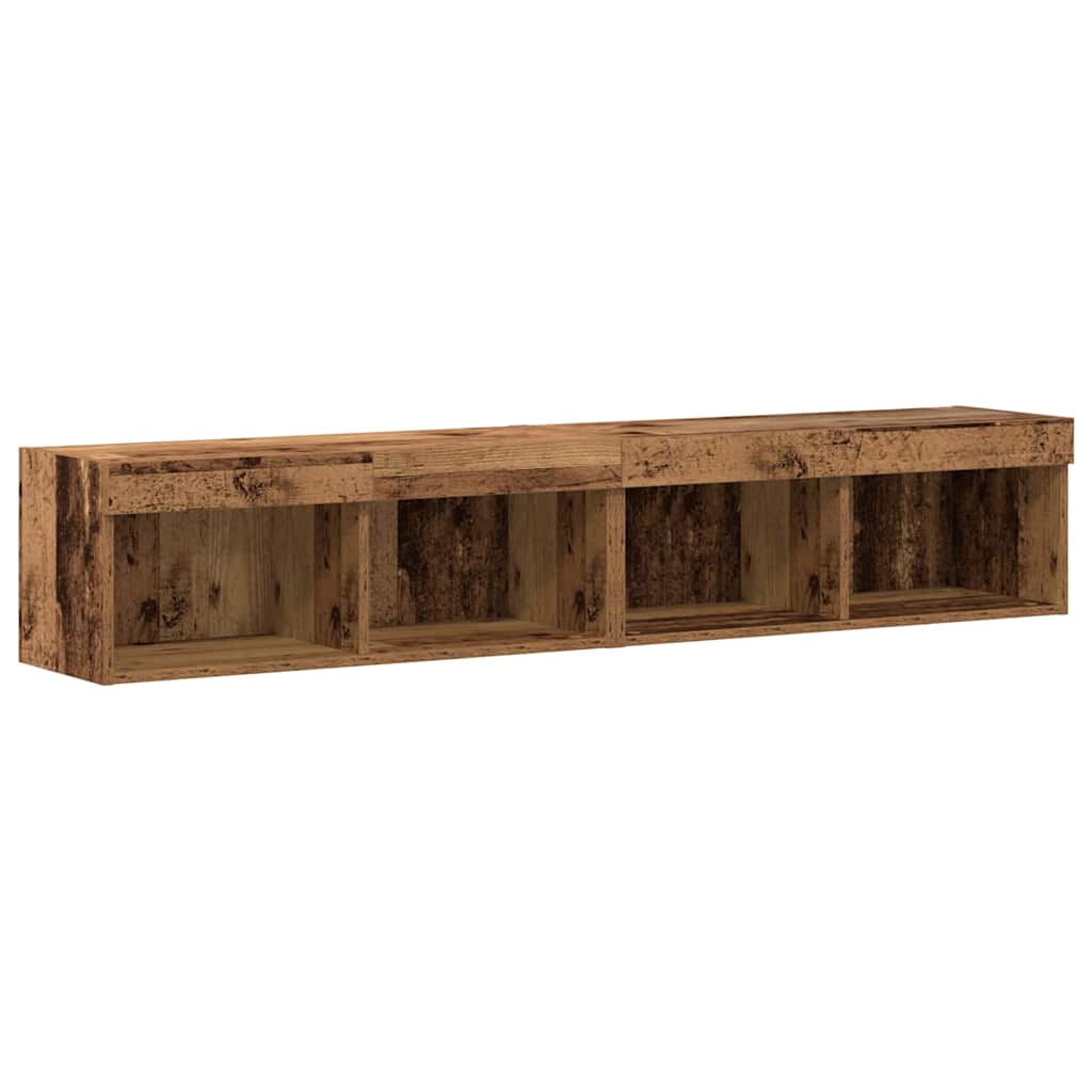 TV Cabinet Set Wall-mounted 6 pcs Old wood Engineered wood