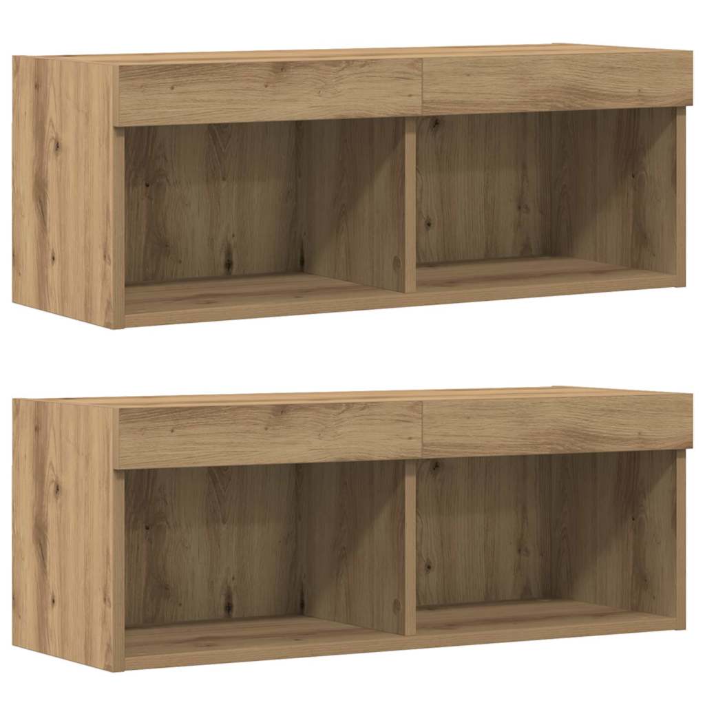 TV Cabinet Set Wall-mounted 8 pcs Artisan oak Engineered wood