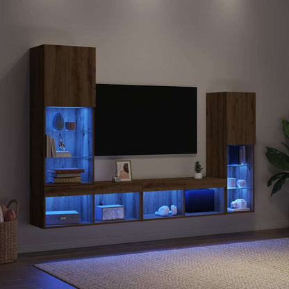 TV Cabinet 4 pcs Artisan oak Engineered wood