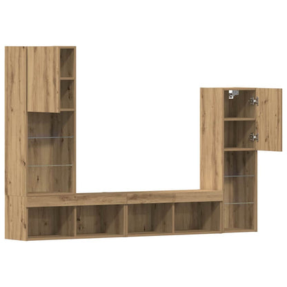 TV Cabinet 4 pcs Artisan oak Engineered wood