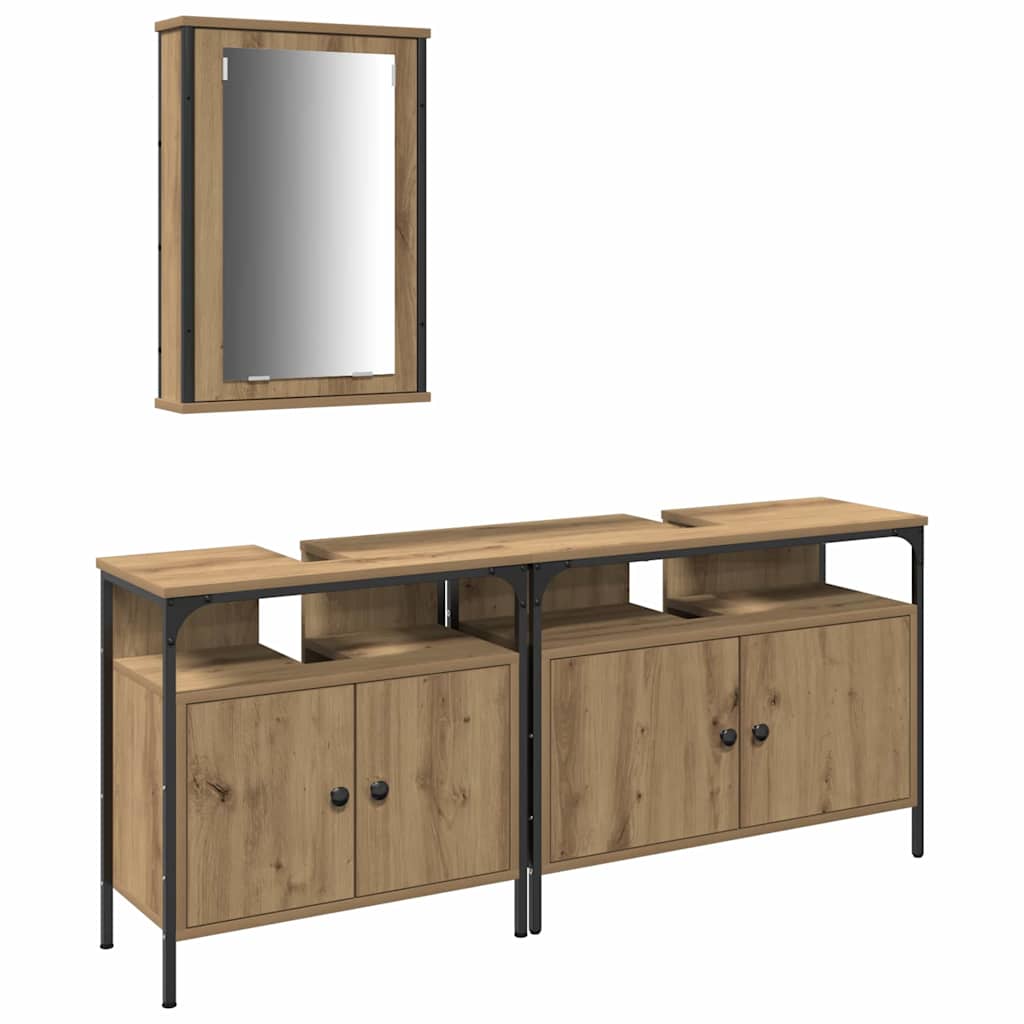 Bathroom Vanity Units with Storage 3 pcs Brown 80 x 30 x 60 cm