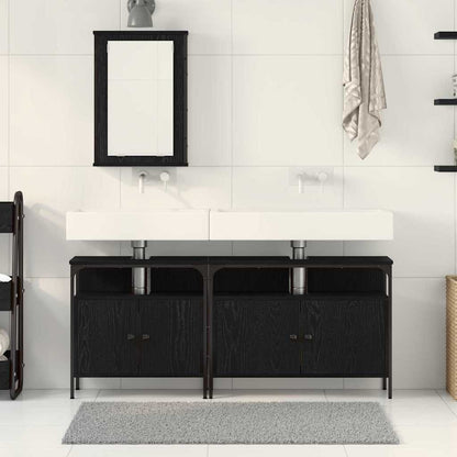 Bathroom Vanity Units with Storage 3 pcs Black 80 x 30 x 60 cm