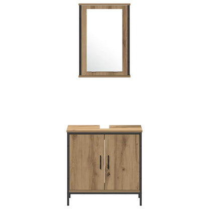 Bathroom Furniture Set with Door 3 pcs Brown 33 x 33 x 185.5 cm