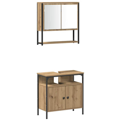 Bathroom Furniture Set 4 pcs Artisan oak 33 x 33 x 185.5 cm