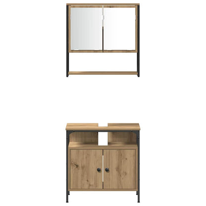 Bathroom Furniture Set 4 pcs Artisan oak 33 x 33 x 185.5 cm