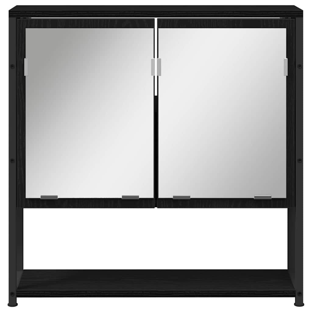 Bathroom Furniture Set with Door 4 pcs Black 33 x 33 x 185.5 cm