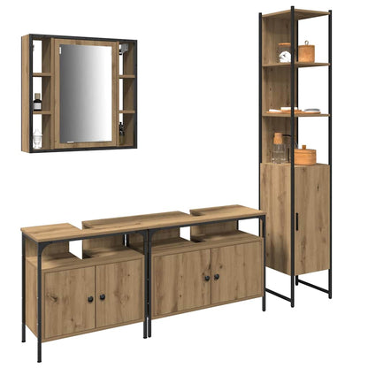 Bathroom Cabinet Set Other 4 pcs Artisan oak 33 x 33 x 185.5 cm