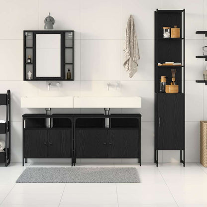 Bathroom Cabinet Set Other 4 pcs Black oak 33 x 33 x 185.5 cm