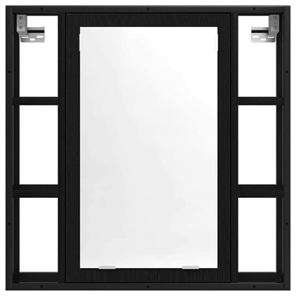 Bathroom Cabinet Set Other 4 pcs Black oak 33 x 33 x 185.5 cm