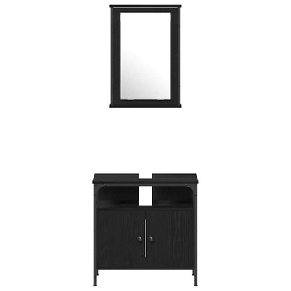 Bathroom Furniture Set 4 pcs Black oak 33 x 33 x 185.5 cm
